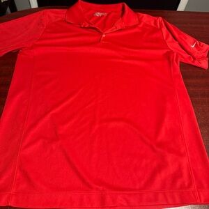 Nike Golf Polo Shirt Mens Large Red Tour Performance Dri-Fit Athletic